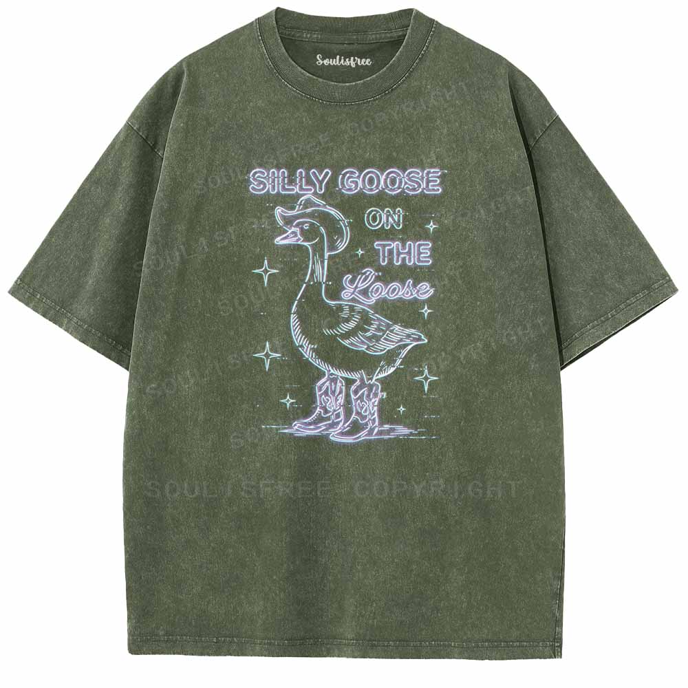 Soulisfree SILLY GOOSE ON THE LOOSE Washed Tee