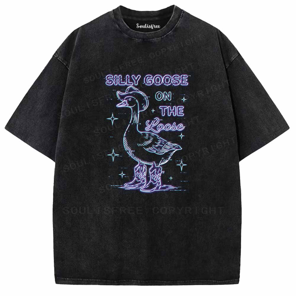 Soulisfree SILLY GOOSE ON THE LOOSE Washed Tee