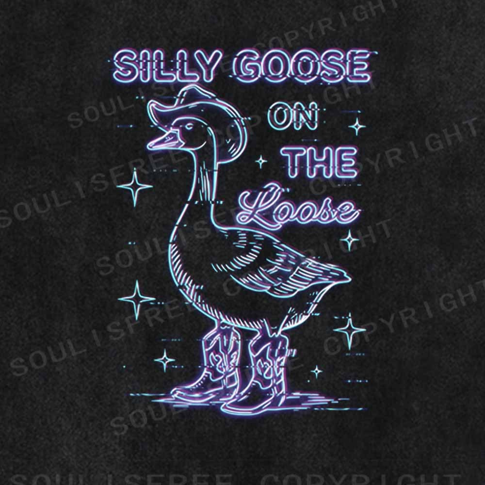 Soulisfree SILLY GOOSE ON THE LOOSE Washed Tee