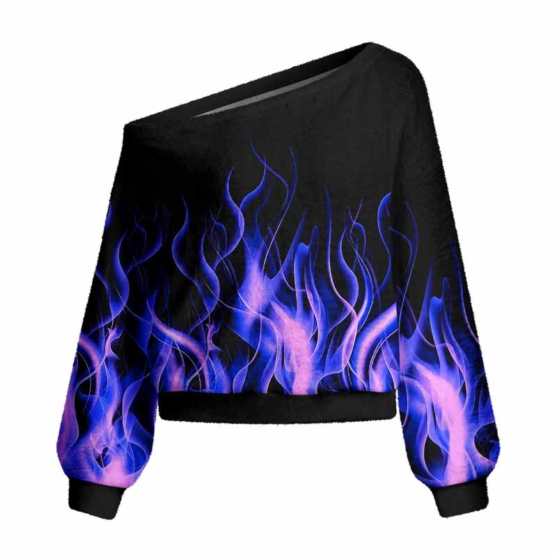 Soulisfree Violet Blaze  – Luminous Fire Women's Fuzzy Crewneck Sweater