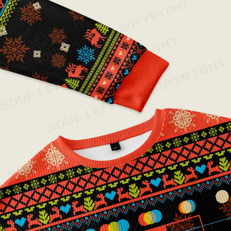 Meditation In Color Ugly Christmas Knit Sweatshirt