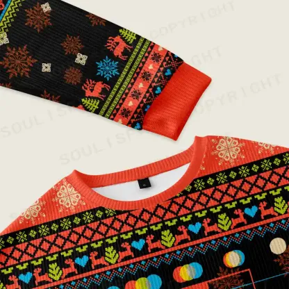Meditation In Color Ugly Christmas Knit Sweatshirt