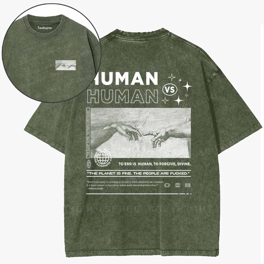 Soulisfree  Human Against Human Washed Tee