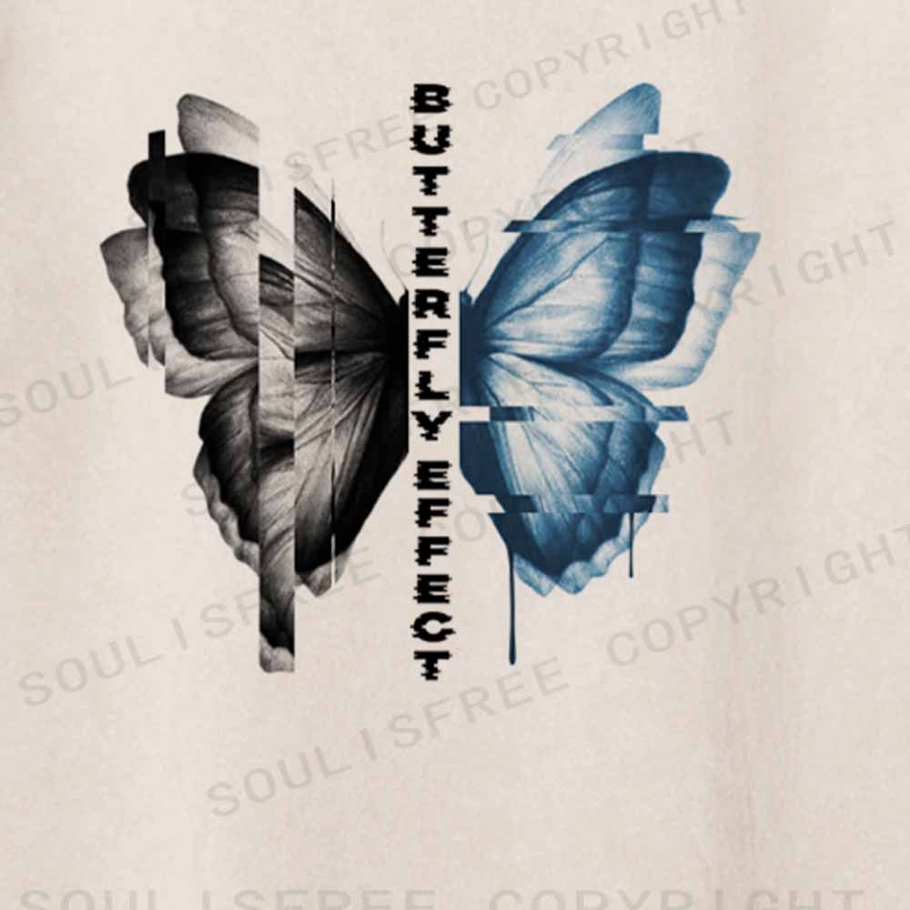 Soulisfree  BUTTERFLY EFFECT Washed Tee