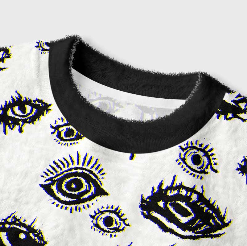 Soulisfree AWAKEN YOUR VISION  Women's Fuzzy Crewneck Sweater