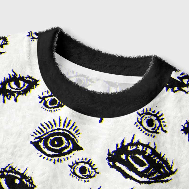 Soulisfree AWAKEN YOUR VISION  Women's Fuzzy Crewneck Sweater