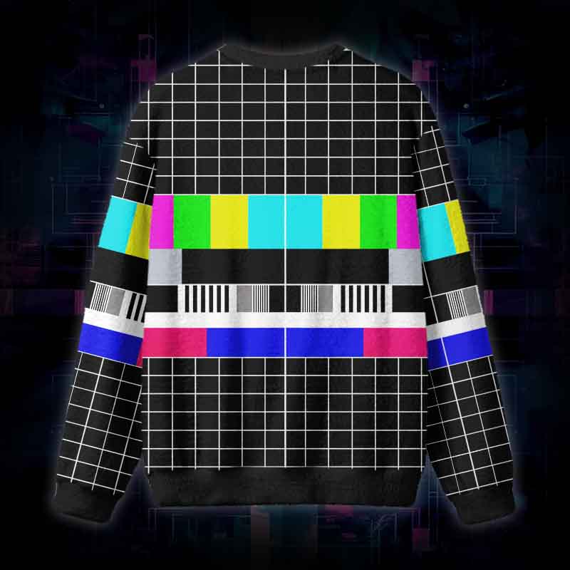 Soulisfree Signal Lost Fuzzy Crewneck Sweater