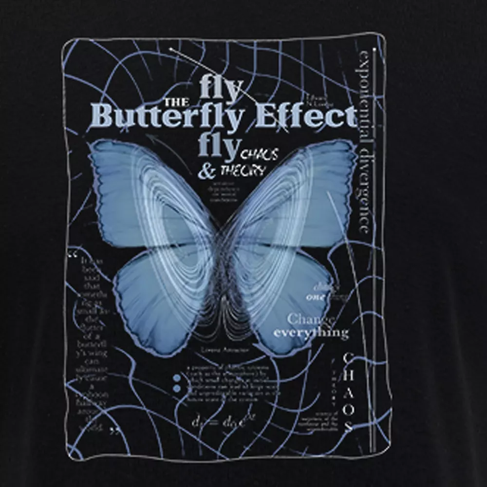 Butterfly Effect Block Raglan Long Sleeve Crop Top