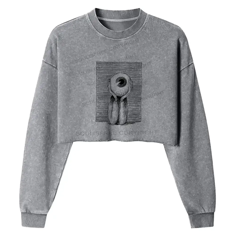 The Eye of the Beholder Washed Cropped Sweatshirt