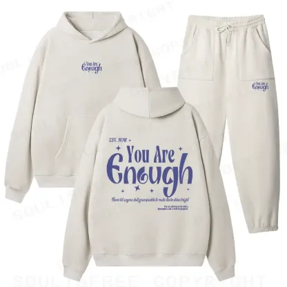 You Are Enough Fleece Hoodie Set