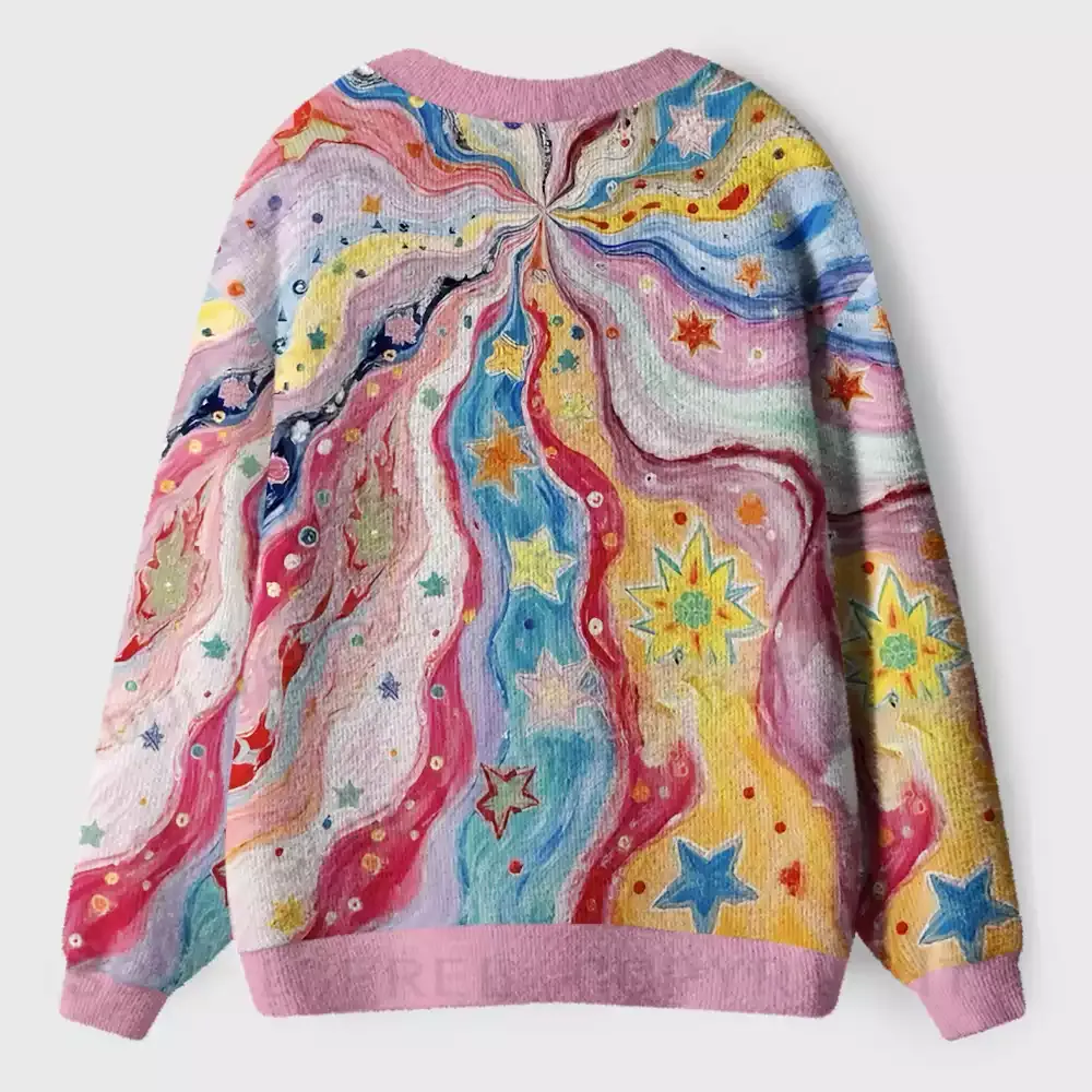 Nebula Starburst Colorful Ugly Cardigan Sweaters