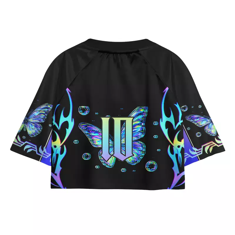 Soulisfree Butterfly Ripple Iridescent Dream Cropped Jersey