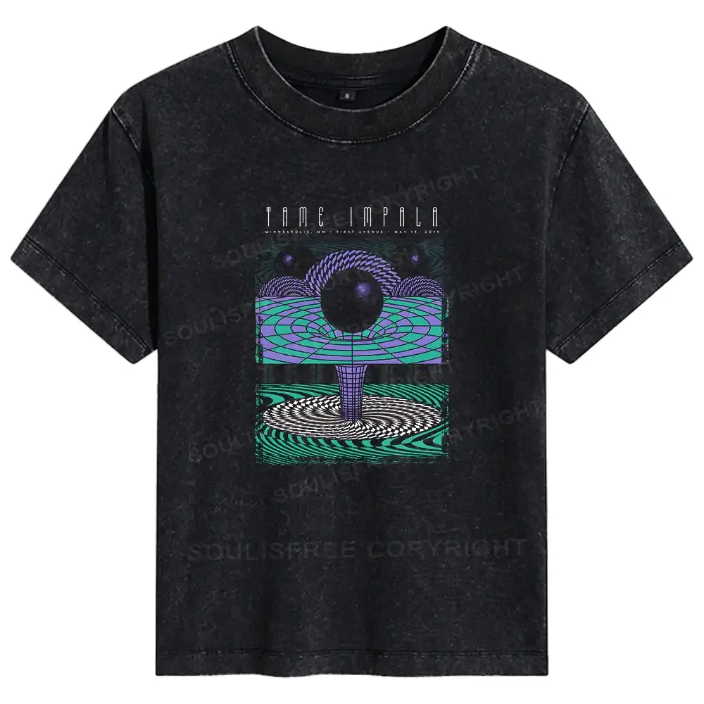 Designed Deep In The Psychedelic World Basic Washed T-shirt