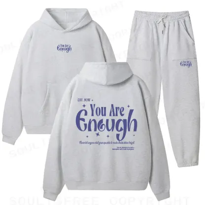 You Are Enough Fleece Hoodie Set