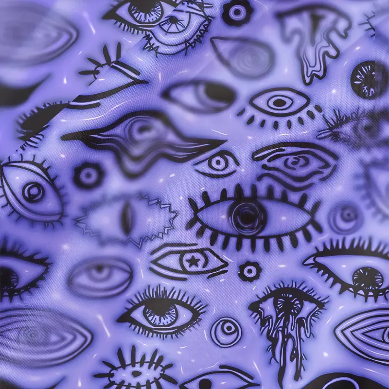 Soulisfree Mystic Eye Pattern Cowl Neck Satin Mini Dress