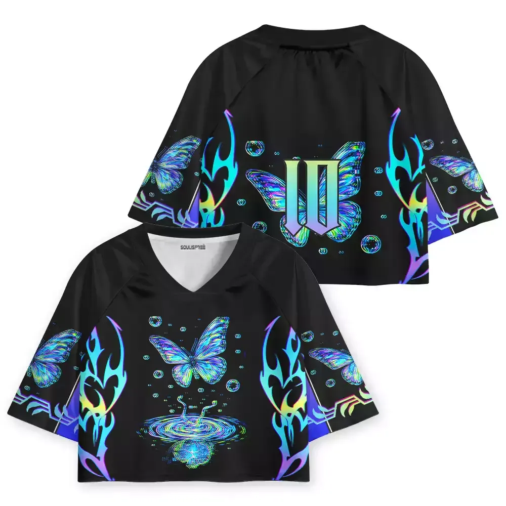 Soulisfree Butterfly Ripple Iridescent Dream Cropped Jersey