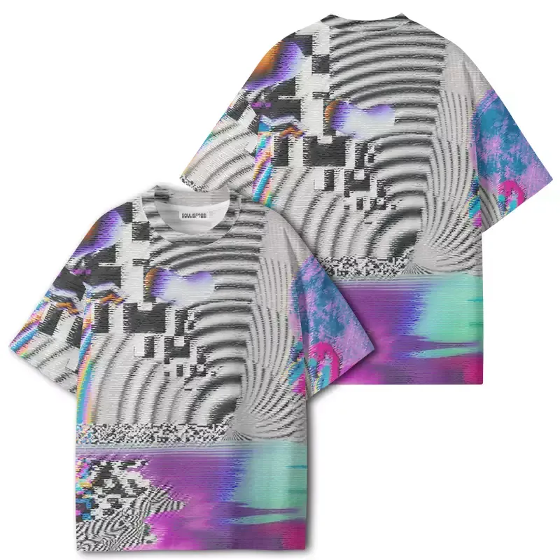Soulisfree Retro TV Glitch ECO‑PERF Graphic Tee