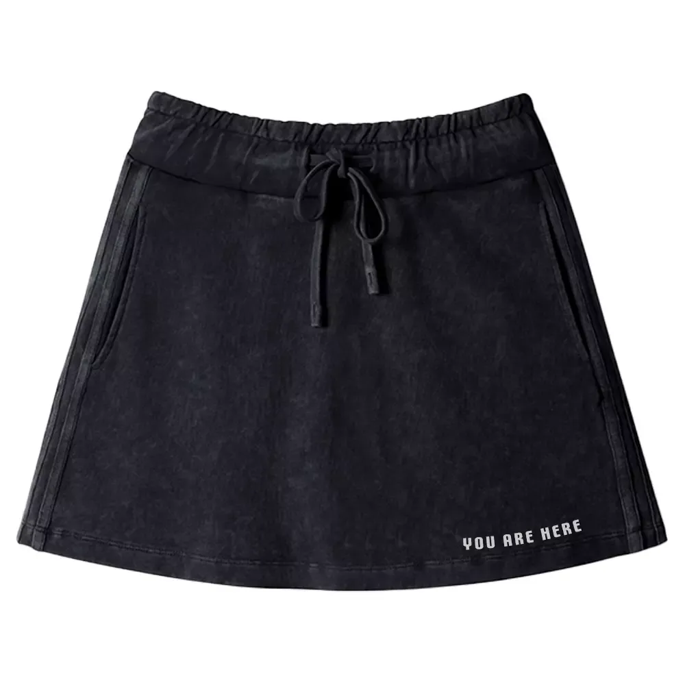 Designed You Are Here Washed A-line Mini Skirt