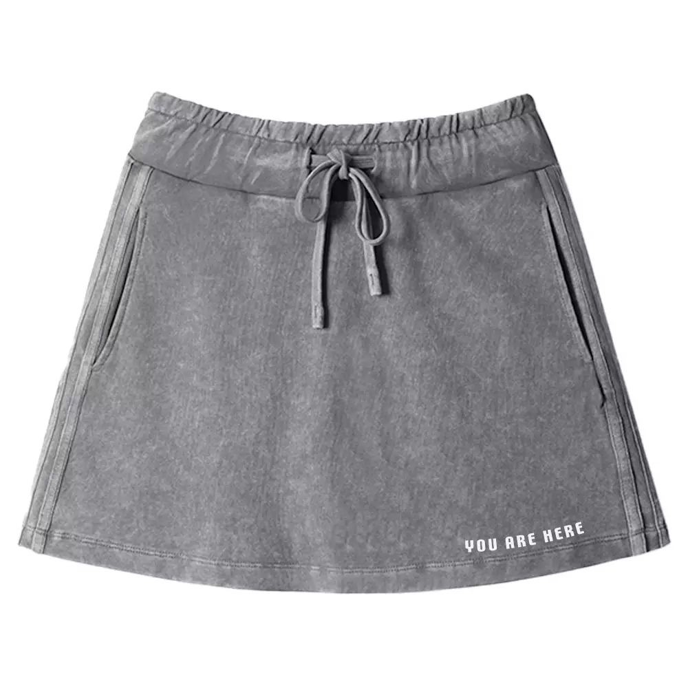 You Are Here Washed A-line Mini Skirt