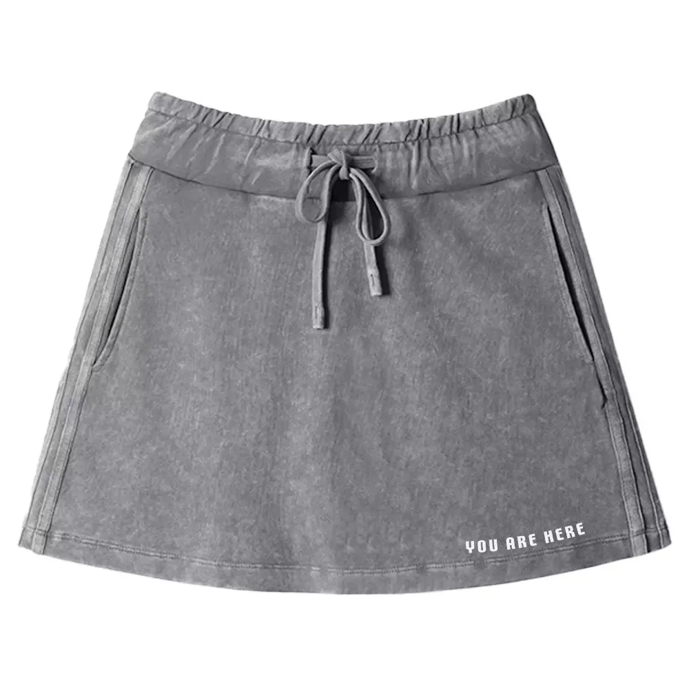 You Are Here Washed A-line Mini Skirt