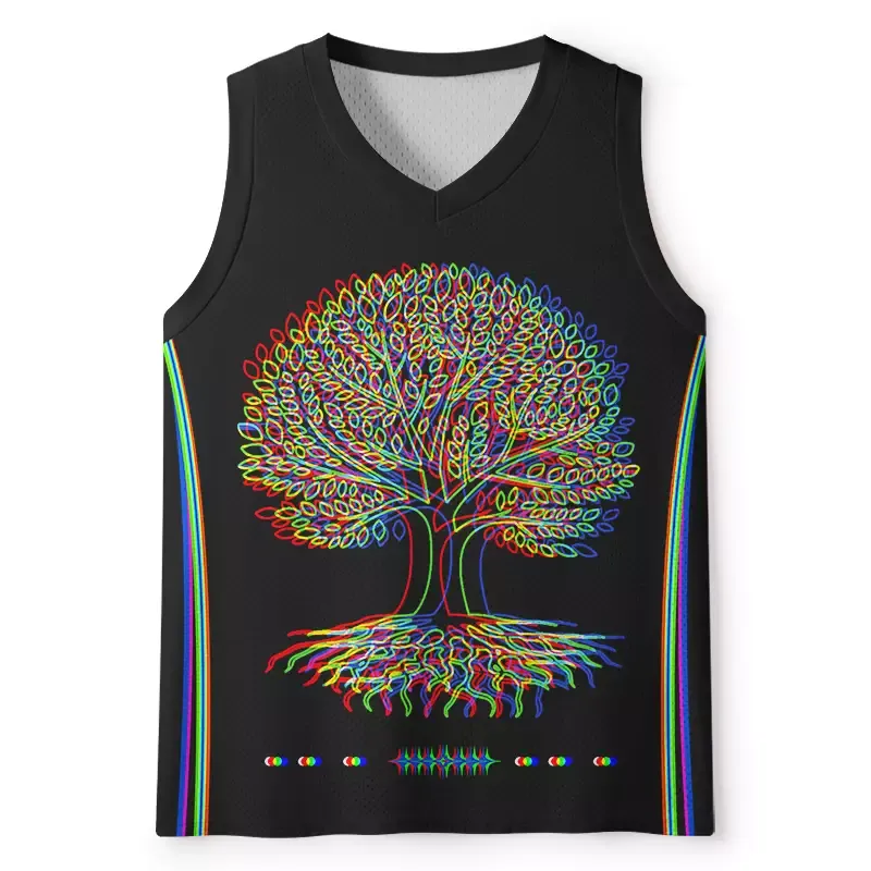 Designed Soulisfree Psychedelic Tree Of Life Mesh Tank