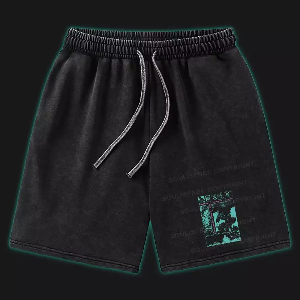 Designed Inevitable Conflict Washed Shorts