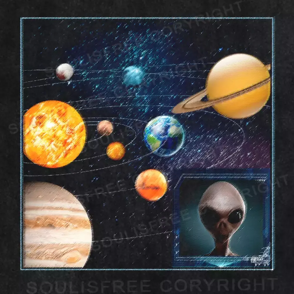 Outside The Solar System Washed Space T-shirt