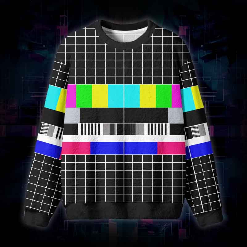 Soulisfree Signal Lost Fuzzy Crewneck Sweater