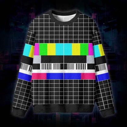Soulisfree Signal Lost Fuzzy Crewneck Sweater