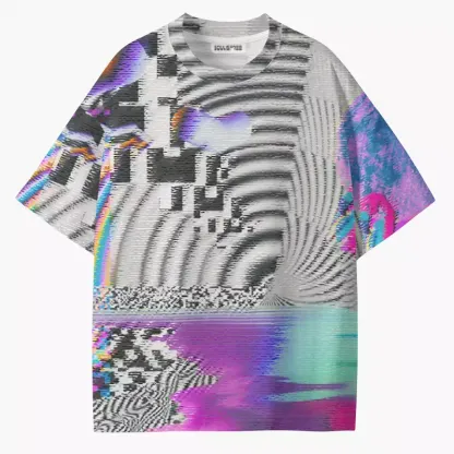 Soulisfree Retro TV Glitch ECO‑PERF Graphic Tee