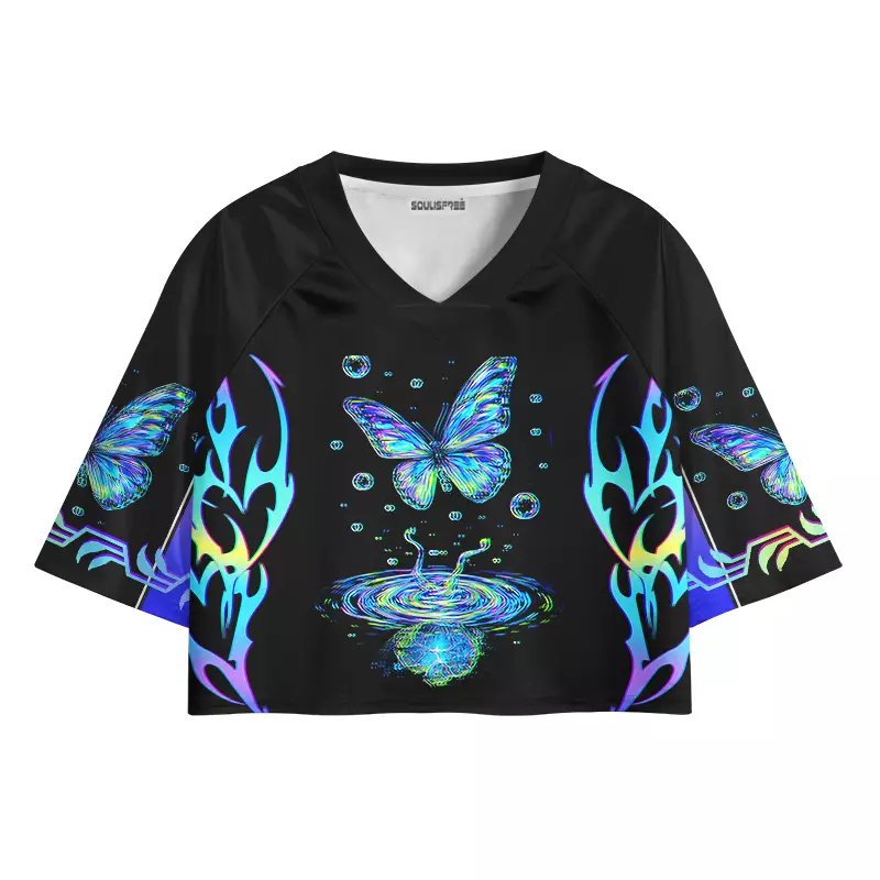 Soulisfree Butterfly Ripple Iridescent Dream Cropped Jersey