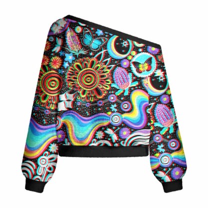 Soulisfree Glitch Cosmic Dream Women's Fuzzy Crewneck Sweater
