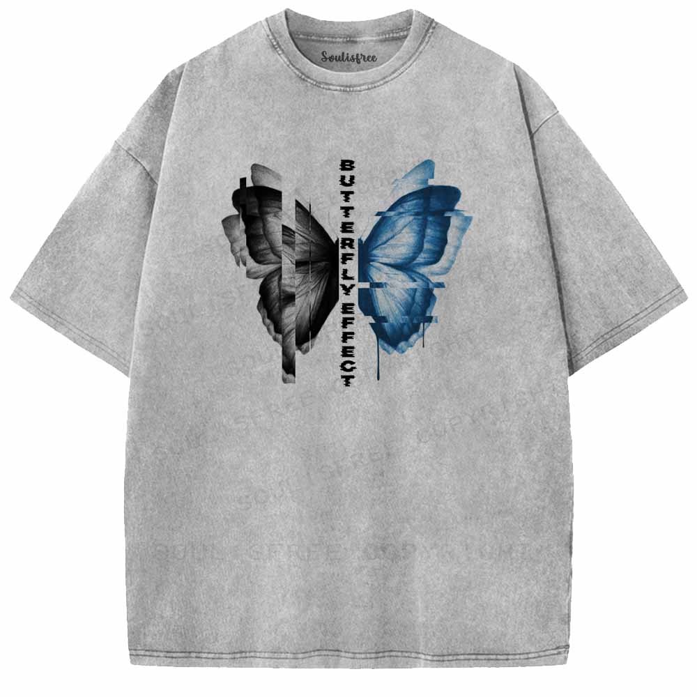 Soulisfree  BUTTERFLY EFFECT Washed Tee