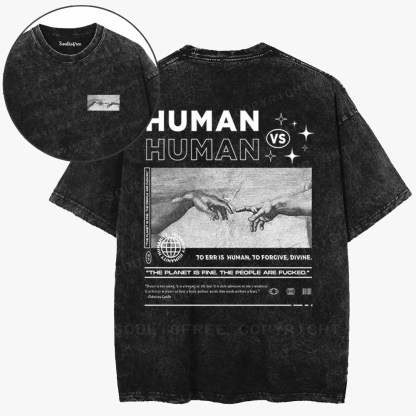 Soulisfree  Human Against Human Washed Tee