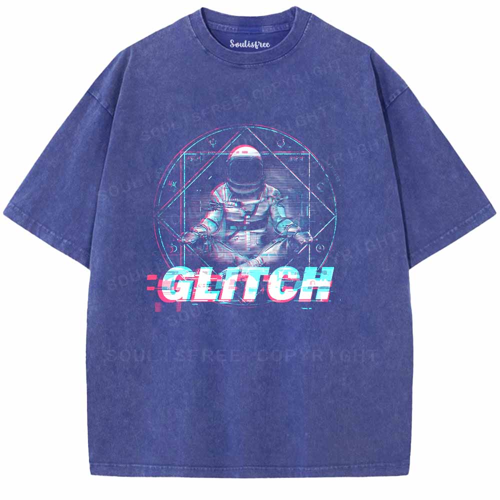 Soulisfree  Glitch Astronaut Meditation Washed Tee