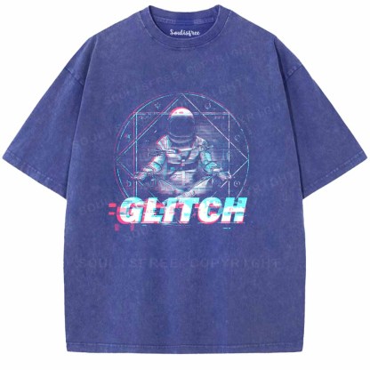 Soulisfree  Glitch Astronaut Meditation Washed Tee