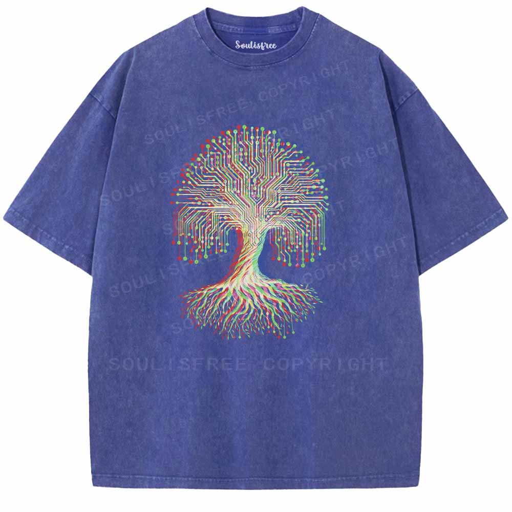 Soulisfree DIGITAL TREE OF LIFE Washed Tee