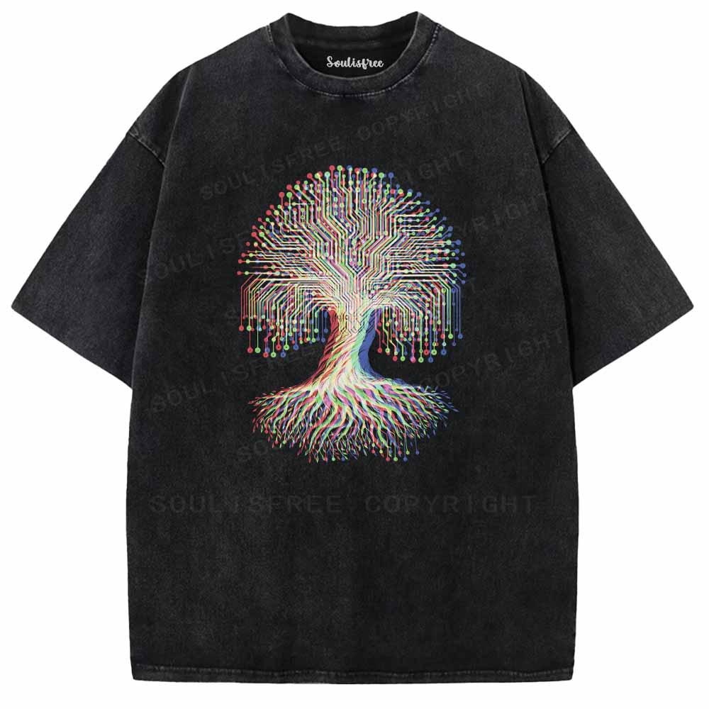 Soulisfree DIGITAL TREE OF LIFE Washed Tee