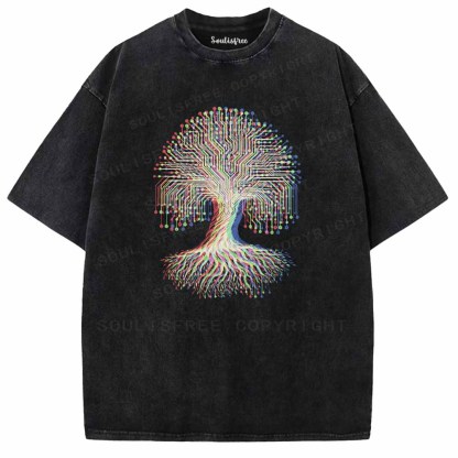 Soulisfree DIGITAL TREE OF LIFE Washed Tee