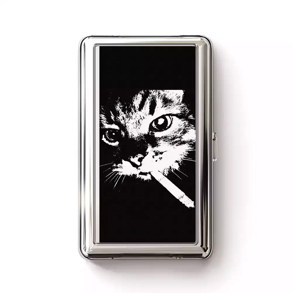 Designed Soulisfree Stylish Feline Vibe Metal Pocket Case