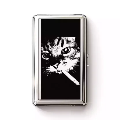 Soulisfree Stylish Feline Vibe Metal Pocket Case