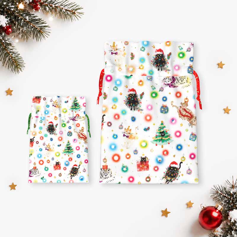 Soulisfree  Whiskers And Christmas Wishes Christmas Gift Pouch