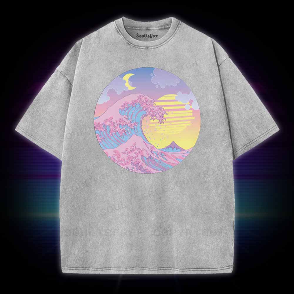 Soulisfree  The Great Wave Washed Tee