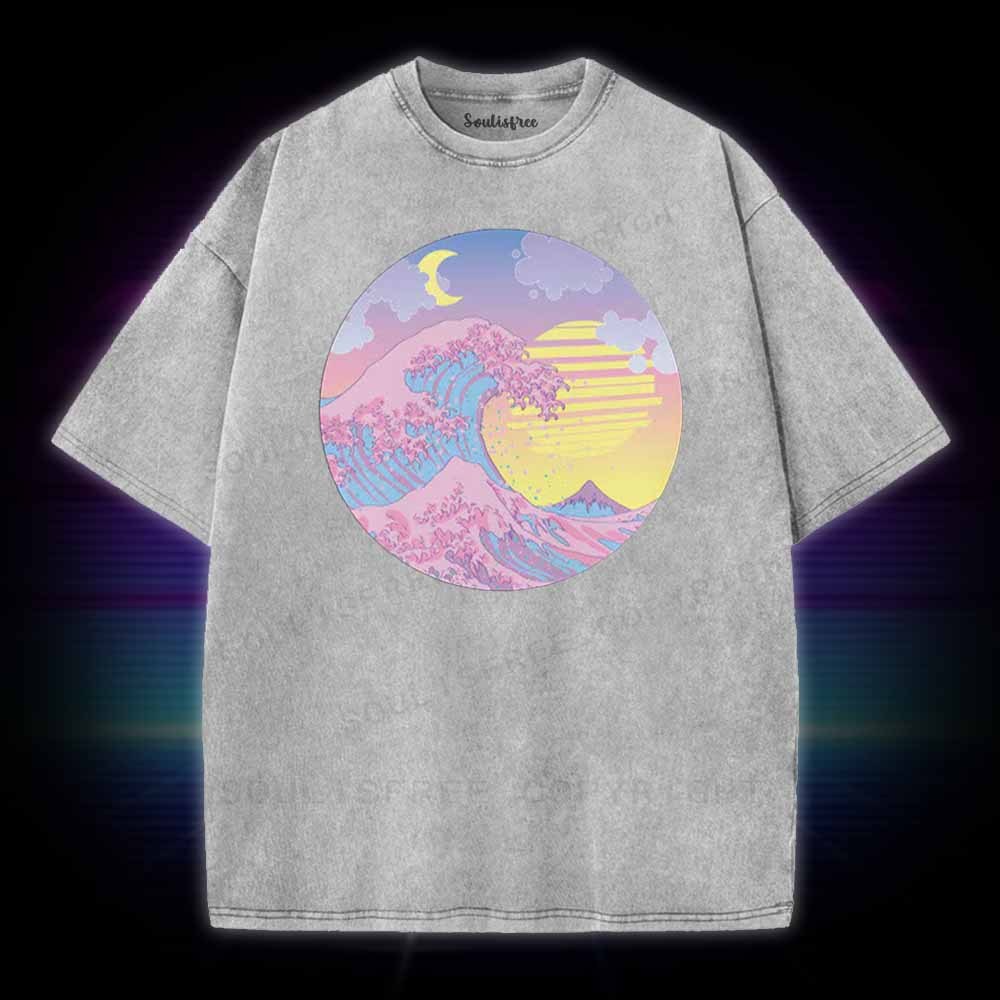 Soulisfree  The Great Wave Washed Tee