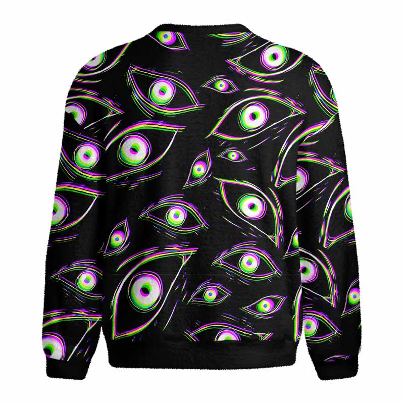 Soulisfree Glitch Vision Fuzzy Crewneck Sweater