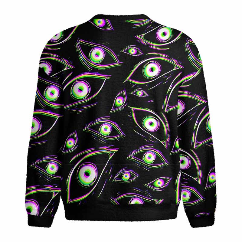 Soulisfree Glitch Vision Fuzzy Crewneck Sweater