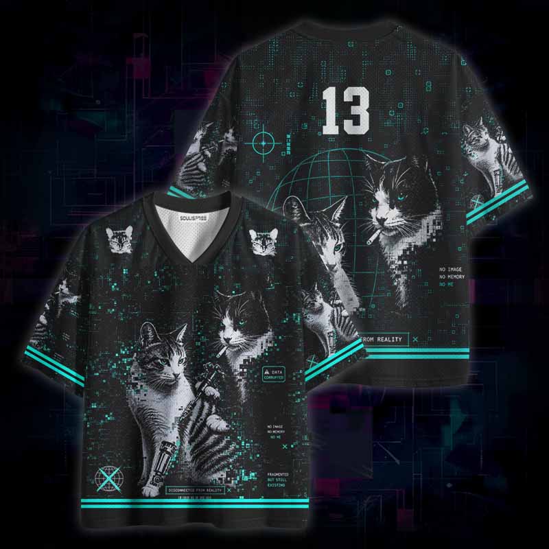 Soulisfree Cat Tattoo Meme Mesh Jersey