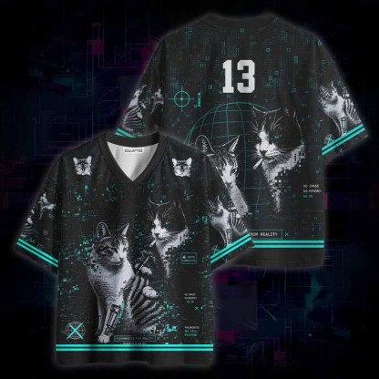 Soulisfree Cat Tattoo Meme Mesh Jersey