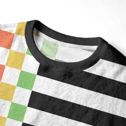 Soulisfree Pixel Contrast Fuzzy Crewneck Sweater