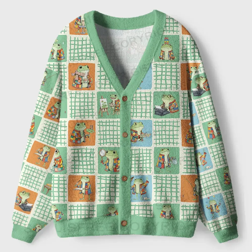 Designed Frog Life Ugly Cardigan Sweaters